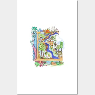 E - an illuminated letter Posters and Art